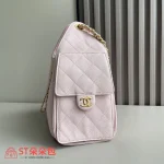 高仿香奈兒/CHANEL 25C Hobo 肩背包｜魚子醬小牛皮粉紅色：圖片 5