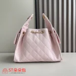 高仿香奈兒/CHANEL 25C Hobo 肩背包｜魚子醬小牛皮粉紅色：圖片 10