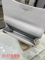高仿香奈兒/Chanel Premiere 淺灰色菱形格紋翻蓋手提包：圖片 9