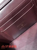 高仿香奈兒/Chanel Vanity Case 金屬球鏈條菱格紋酒紅色化妝包：圖片 10