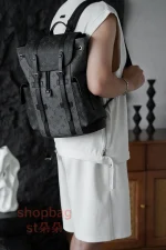 高仿包包LV Christopher PM 男士黑色印花 後背包-M46331：圖片 21