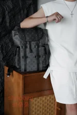 高仿包包LV Christopher PM 男士黑色印花 後背包-M46331：圖片 20