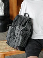高仿包包LV Christopher MM 男士黑色印花 後背包-N41379：圖片 23