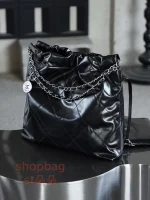 高仿香奈兒 22bag 中號 黑色 銀扣 垃圾袋：圖片 6