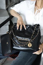高仿香奈兒 22bag 小號 黑色 金扣 垃圾袋：圖片 20