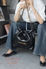 高仿香奈兒 22bag 小號 黑色 金扣 垃圾袋：圖片 21