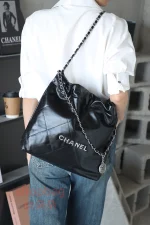 高仿香奈兒 22bag 小號 黑色 銀扣 垃圾袋：圖片 17