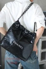 高仿香奈兒 22bag 小號 黑色 銀扣 垃圾袋：圖片 18