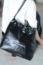 高仿香奈兒 22bag 小號 黑色 銀扣 垃圾袋：圖片 20