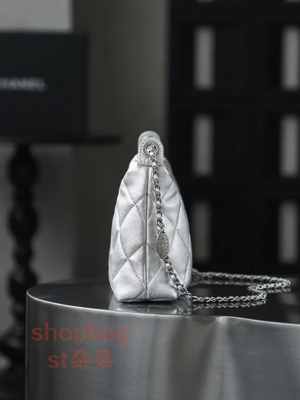 高仿香奈兒 25S金幣hobo 灰色 餃子包：圖片 3