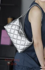 高仿香奈兒 25S金幣hobo 灰色 餃子包：圖片 21