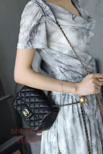 高仿香奈兒 方胖子17 黑色 金球 鏈條包：圖片 26