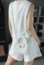 高仿香奈兒/Chanel Kelly25C 白色 手提肩背包：圖片 25