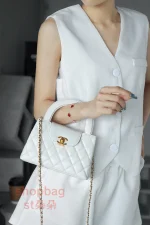 高仿香奈兒/Chanel Kelly25C 白色 手提肩背包：圖片 26