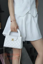 高仿香奈兒/Chanel Kelly25C 白色 手提肩背包：圖片 27