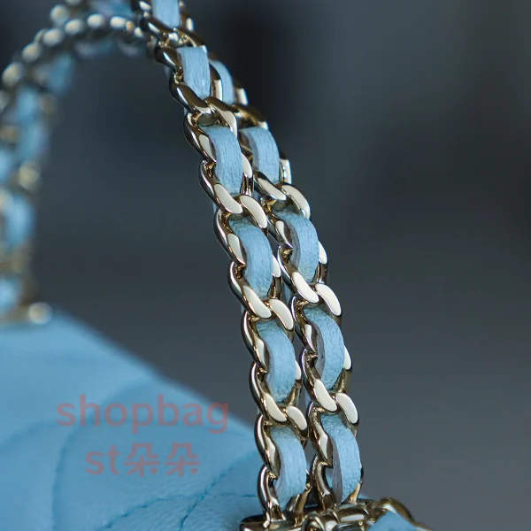 高仿香奈兒/Chanel Kelly mini 手提肩背包 藍色：圖片 11