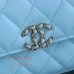 高仿香奈兒/Chanel Kelly mini 手提肩背包 藍色：圖片 8