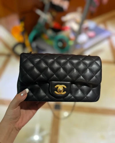 高仿香奈兒/Chanel 方胖子大mini 金球鏈條翻蓋包 黑色 photo review