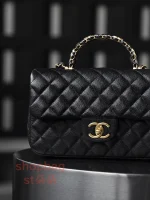 高仿香奈兒 Chanel 25B 穿皮手柄CF MINI大號 鏈條包：圖片 5