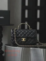 高仿香奈兒 Chanel 25B 穿皮手柄CF MINI大號 鏈條包：圖片 2