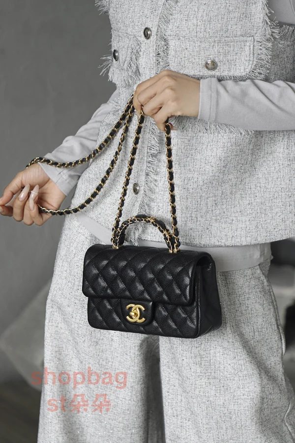 高仿香奈兒 Chanel 25B 穿皮手柄CF MINI 小號 鏈條包：圖片 27