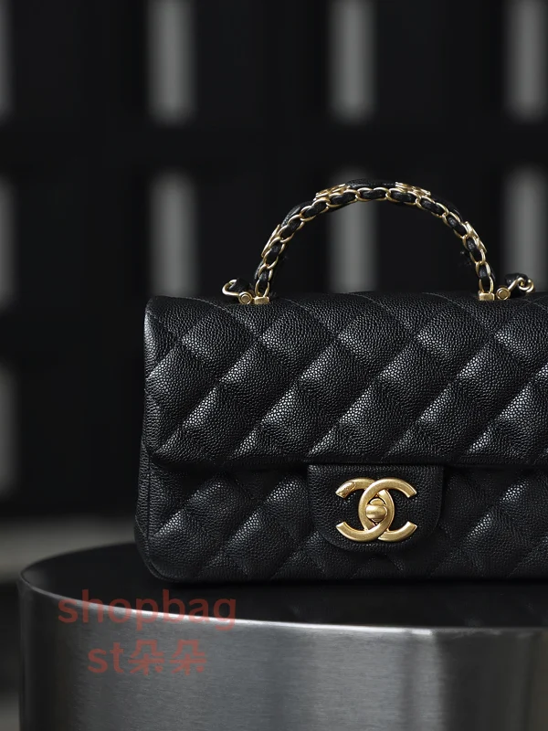 高仿香奈兒 Chanel 25B 穿皮手柄CF MINI 小號 鏈條包：圖片 5
