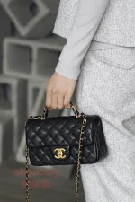 高仿香奈兒 Chanel 25B 穿皮手柄CF MINI 小號 鏈條包：圖片 25