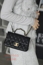 高仿香奈兒 Chanel 25B 穿皮手柄CF MINI 小號 鏈條包：圖片 23