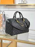 高仿 高仿包 高仿包包LV SPEEDY SOFT 30 男女通用款 斜挎 旅行包 M15102 實拍照片側面