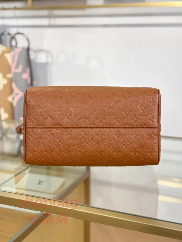 高仿 LV SPEEDY SOFT 30 男女通用款 棕色 斜挎 旅行包 M28662：圖片 10