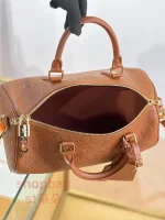 高仿 LV SPEEDY SOFT 30 男女通用款 棕色 斜挎 旅行包 M28662：圖片 7