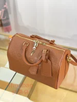 高仿 LV SPEEDY SOFT 30 男女通用款 棕色 斜挎 旅行包 M28662：圖片 5