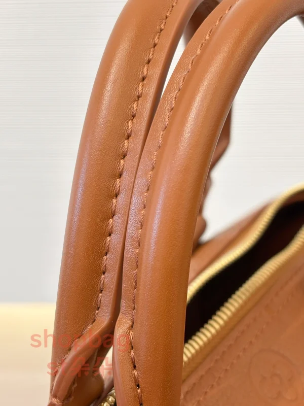 高仿 LV SPEEDY SOFT 30 男女通用款 棕色 斜挎 旅行包 M28662：圖片 11