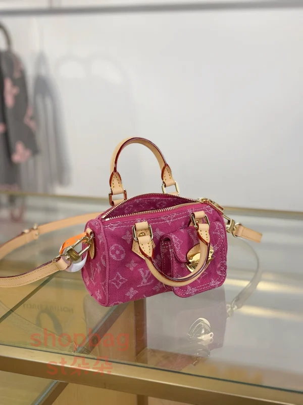 a貨 LV Nautical 系列 Nano Speedy 玫紅色 麻將口袋包 m27603：圖片 6