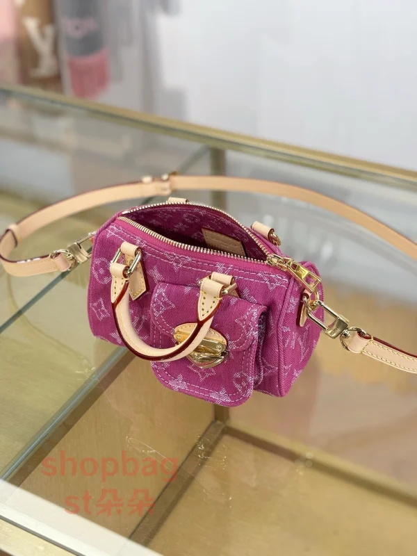 a貨 LV Nautical 系列 Nano Speedy 玫紅色 麻將口袋包 m27603：圖片 5