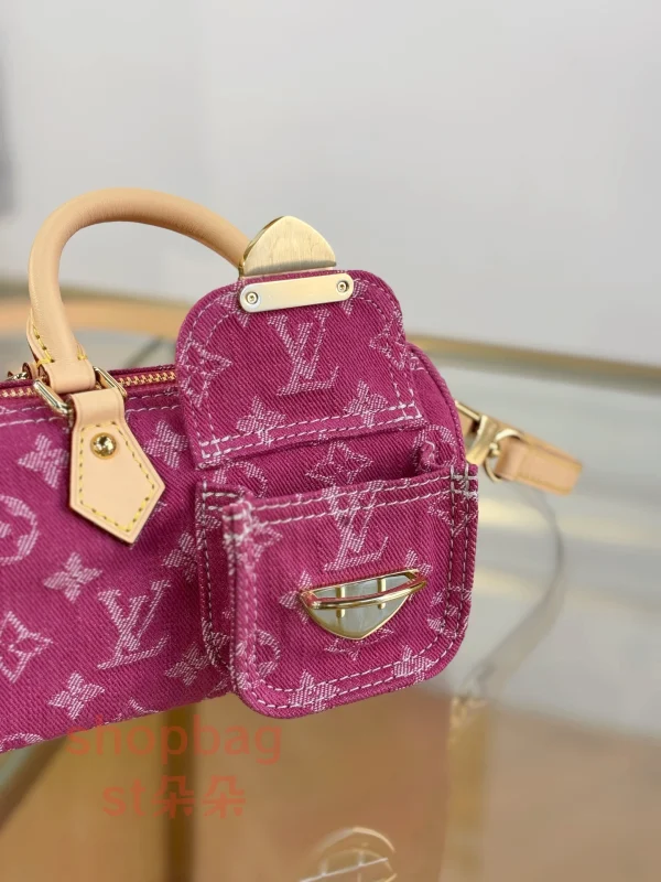 a貨 LV Nautical 系列 Nano Speedy 玫紅色 麻將口袋包 m27603：圖片 4
