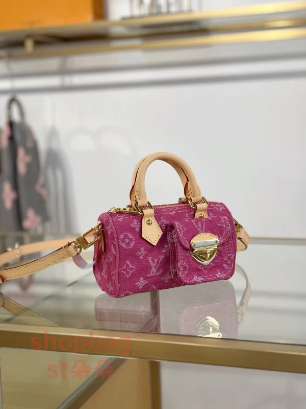 a貨 LV Nautical 系列 Nano Speedy 玫紅色 麻將口袋包 m27603：圖片 3