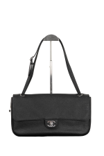 高仿精品 CHANEL 26S 𝐆𝐃同款CF 大號黑色銀扣 口蓋包包 AS6231