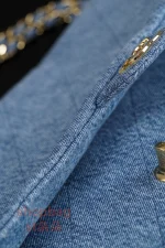 a貨 香奈兒 𝟐𝟔𝐀高級手工坊 超大𝐂𝐅系列 單肩包 𝐌𝐀𝐗𝐈 牛仔藍：圖片 13
