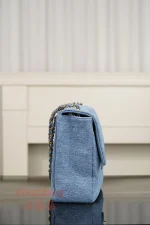 a貨 香奈兒 𝟐𝟔𝐀高級手工坊 超大𝐂𝐅系列 單肩包 𝐌𝐀𝐗𝐈 牛仔藍：圖片 7