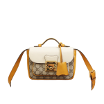 古馳精品包 經典Padlock MINI 雙色拼接掛鎖造型手提肩背包 658487