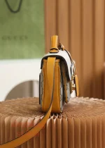古馳精品包 經典Padlock MINI 雙色拼接掛鎖造型手提肩背包 658487：圖片 4