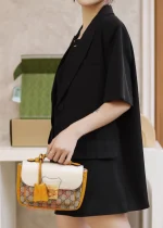 古馳精品包 經典Padlock MINI 雙色拼接掛鎖造型手提肩背包 658487：圖片 20