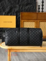 高仿包 LV Keepall 50 黑色Monogram 旅行袋 M14202：圖片 7
