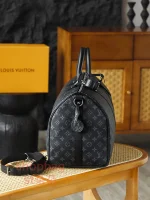 高仿包 LV Keepall 50 黑色Monogram 旅行袋 M14202：圖片 6
