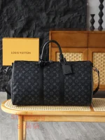 高仿包 LV Keepall 50 黑色Monogram 旅行袋 M14202：圖片 2