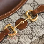 高仿古馳 馬銜扣1955馬銜米白帆布斜挎包-699296：圖片 13