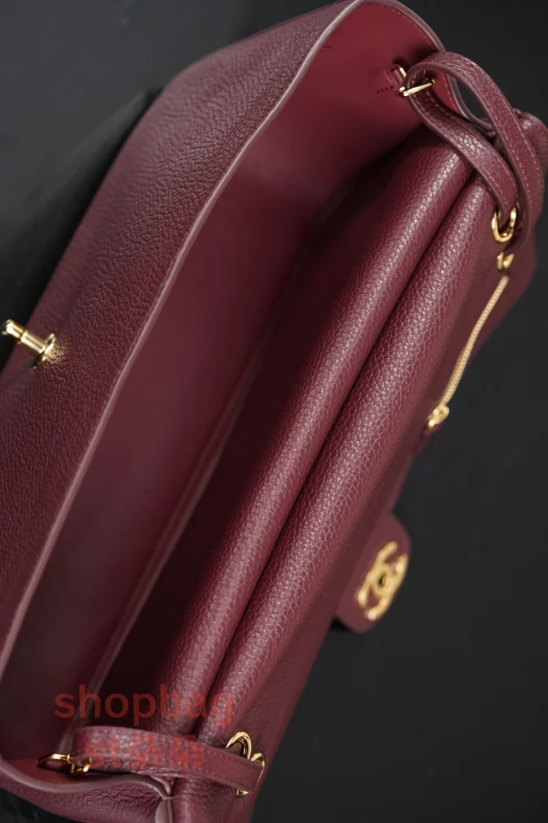 高仿精品包 CHANEL 26S 𝐆𝐃同款CF 大號 紅色金扣 口蓋包包 AS6231：圖片 29
