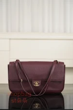 高仿精品包 CHANEL 26S 𝐆𝐃同款CF 大號 紅色金扣 口蓋包包 AS6231：圖片 6