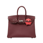 高仿愛馬仕 hermès Birkin 25 頂級原廠法羊 波爾多紅色 純手工蠟線縫製手提包